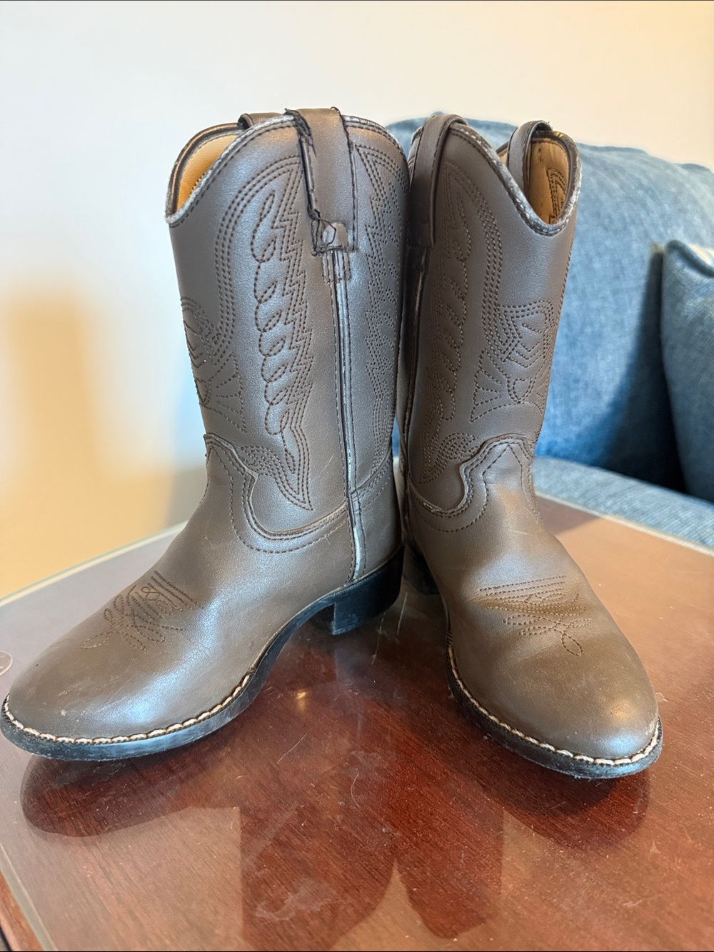 Durango Brown Kids Western Pull-On Cowboy Boots